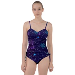 Realistic Night Sky Poster With Constellations Sweetheart Tankini Set by BangZart