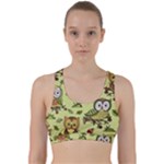 Seamless pattern with flowers owls Back Weave Sports Bra