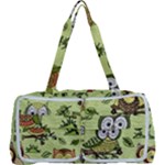 Seamless pattern with flowers owls Multi Function Bag