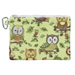 Seamless pattern with flowers owls Canvas Cosmetic Bag (XL)