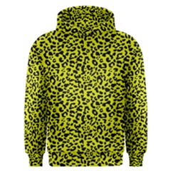 Leopard Spots Pattern, Yellow And Black Animal Fur Print, Wild Cat Theme Men s Overhead Hoodie by Casemiro