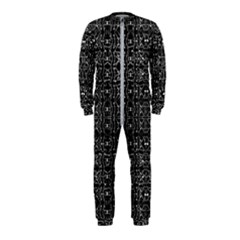 Black And White Ethnic Ornate Pattern Onepiece Jumpsuit (kids) by dflcprintsclothing