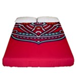 Red Mandala Fitted Sheet (Queen Size)