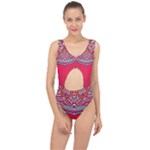 Red Mandala Center Cut Out Swimsuit