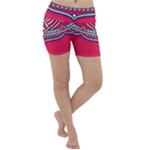 Red Mandala Lightweight Velour Yoga Shorts