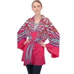 Red Mandala Long Sleeve Velvet Kimono 