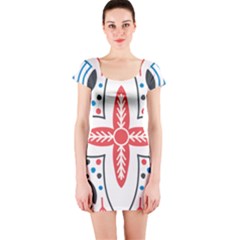 Motif Short Sleeve Bodycon Dress by Sobalvarro