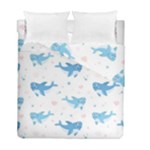 Seamless pattern with cute sharks hearts Duvet Cover Double Side (Full/ Double Size)