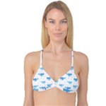 Seamless pattern with cute sharks hearts Reversible Tri Bikini Top