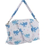 Seamless pattern with cute sharks hearts Canvas Crossbody Bag