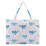 Seamless pattern with cute sharks hearts Medium Tote Bag