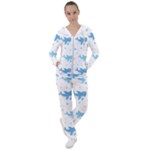 Seamless pattern with cute sharks hearts Women s Tracksuit