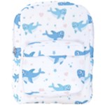 Seamless pattern with cute sharks hearts Full Print Backpack