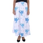 Seamless pattern with cute sharks hearts Flared Maxi Skirt