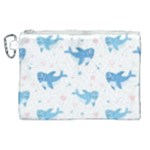Seamless pattern with cute sharks hearts Canvas Cosmetic Bag (XL)