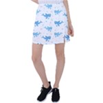 Seamless pattern with cute sharks hearts Tennis Skirt