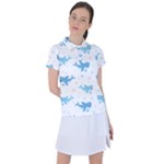 Seamless pattern with cute sharks hearts Women s Polo Tee
