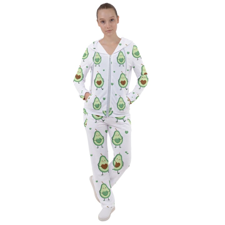 Cute seamless pattern with avocado lovers Women s Tracksuit