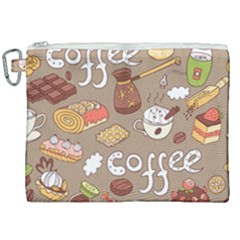Vector Seamless Pattern With Doodle Coffee Equipment Canvas Cosmetic Bag (xxl) by BangZart