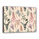 Watercolor floral seamless pattern Canvas 16  x 12  (Stretched)