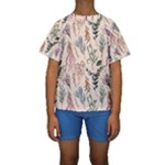Watercolor floral seamless pattern Kids  Short Sleeve Swimwear