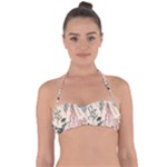 Watercolor floral seamless pattern Halter Bandeau Bikini Top