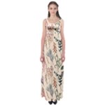 Watercolor floral seamless pattern Empire Waist Maxi Dress