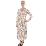 Watercolor floral seamless pattern Velvet Maxi Wrap Dress