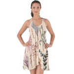 Watercolor floral seamless pattern Show Some Back Chiffon Dress