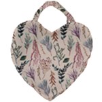 Watercolor floral seamless pattern Giant Heart Shaped Tote