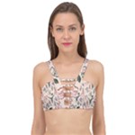 Watercolor floral seamless pattern Cage Up Bikini Top