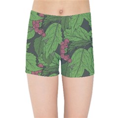 Seamless Pattern With Hand Drawn Guelder Rose Branches Kids  Sports Shorts by BangZart
