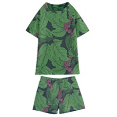Seamless Pattern With Hand Drawn Guelder Rose Branches Kids  Swim Tee And Shorts Set by BangZart