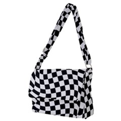 Weaving Racing Flag, Black And White Chess Pattern Full Print Messenger Bag (m) by Casemiro