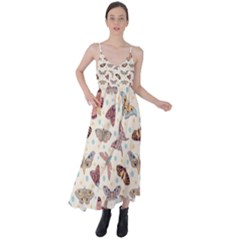 Pattern With Butterflies Moths Tie Back Maxi Dress by BangZart