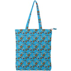 Clown Ghost Pattern Blue Double Zip Up Tote Bag by snowwhitegirl