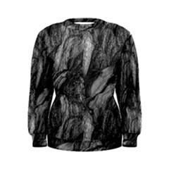 Black And White Rocky Texture Pattern Women s Sweatshirt by dflcprintsclothing