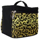 Gold and black, metallic leopard spots pattern, wild cats fur Make Up Travel Bag (Big) View1