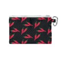 Red, hot jalapeno peppers, chilli pepper pattern at black, spicy Canvas Cosmetic Bag (Medium) View2