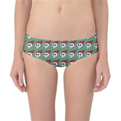 Comic Head Skull - Hat Red - Cartoon Skull Classic Bikini Bottoms by DinzDas