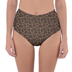Animal Skin - Panther Or Giraffe - Africa And Savanna Reversible High-waist Bikini Bottoms by DinzDas