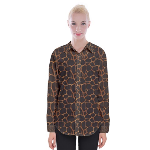 Animal Skin - Panther Or Giraffe - Africa And Savanna Womens Long Sleeve Shirt by DinzDas