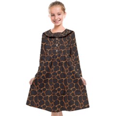 Animal Skin - Panther Or Giraffe - Africa And Savanna Kids  Midi Sailor Dress by DinzDas