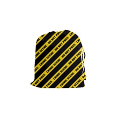 Warning Colors Yellow And Black - Police No Entrance 2 Drawstring Pouch (small) by DinzDas