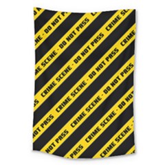 Warning Colors Yellow And Black - Police No Entrance 2 Large Tapestry by DinzDas