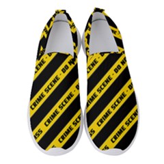 Warning Colors Yellow And Black - Police No Entrance 2 Women s Slip On Sneakers by DinzDas