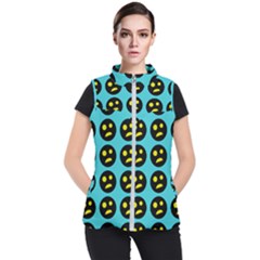 005 - Ugly Smiley With Horror Face - Scary Smiley Women s Puffer Vest by DinzDas