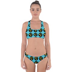 005 - Ugly Smiley With Horror Face - Scary Smiley Cross Back Hipster Bikini Set by DinzDas