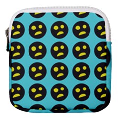005 - Ugly Smiley With Horror Face - Scary Smiley Mini Square Pouch by DinzDas