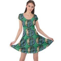 Bamboo Trees - The Asian Forest - Woods Of Asia Cap Sleeve Dress by DinzDas